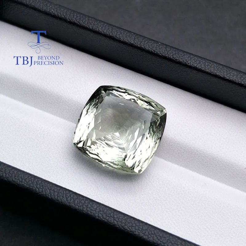 Tbj, натуральная большая зеленая Подушка цвета аметиста 17 мм, 19.40ct сотовая огранка драгоценный камень для самостоятельного изготовления ювелирных изделий