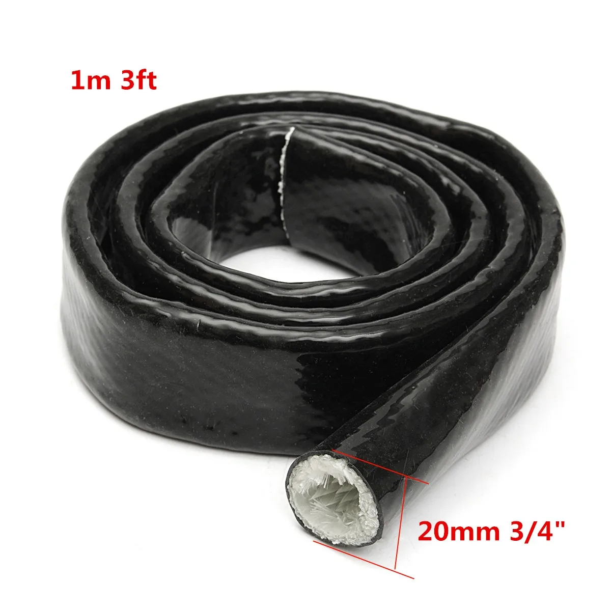 

High Temperature Heat AN12 Black Fire Sleeve Fire Braid Flame Shield High Temperature Heat Protect hose/wires/cables