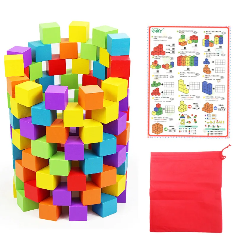 

100 multicolour square blocks cube square pencil 2.0cm
