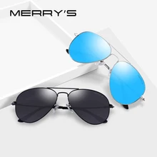 Merry's для мужчин/для женщин классический пилот HD поляризационные солнцезащитные очки авиационная рамка Титан памяти сплав дужки UV400 защита S8153