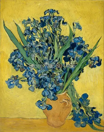 

Irises in Vase Vicent Van Gogh printing painting on canvas for home wall art decoration custom and dropship is welcomed
