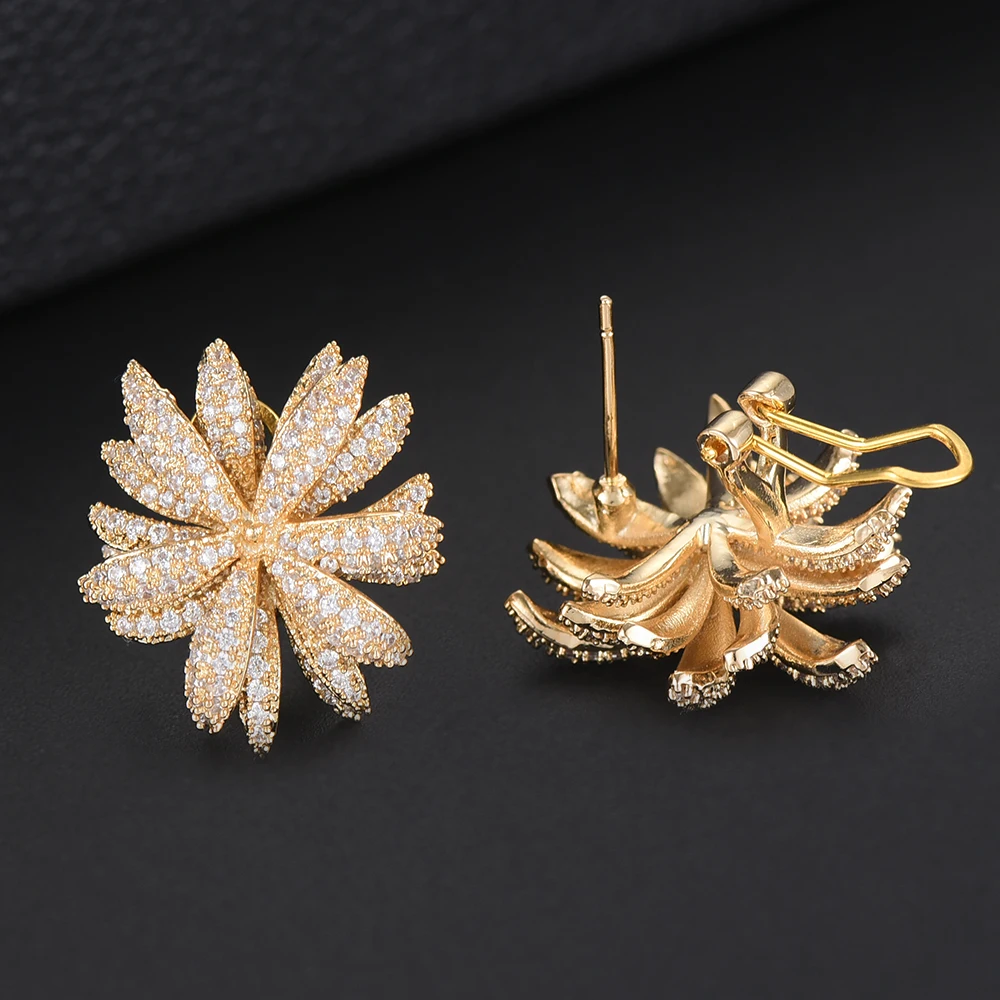GODKI Newest Famous Brand Luxury Fireworks Daisy Flower Cubic Zironia CZ Jewelry Sets For Women Wedding Dubai Bridal Jewelry Set
