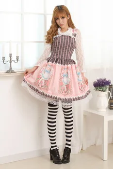 

JSK Lolita Cute Lolita Costume Elastic Style Dress Lovely Print Lolita JSK Pink