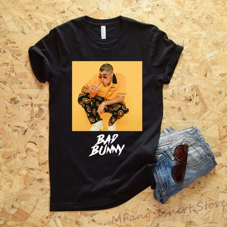 

Bad Bunny Unisex T-Shirt Bad Bunny Baby X100 Pre Tour Shirt 100% cotton funny print tshirt men women shirts