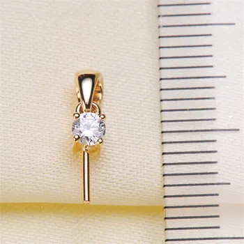 

Solid 14k Yellow Gold pendant connector,cup and peg bead cap for necklace,earring,dangle sterling silver jewelry ,1 piece