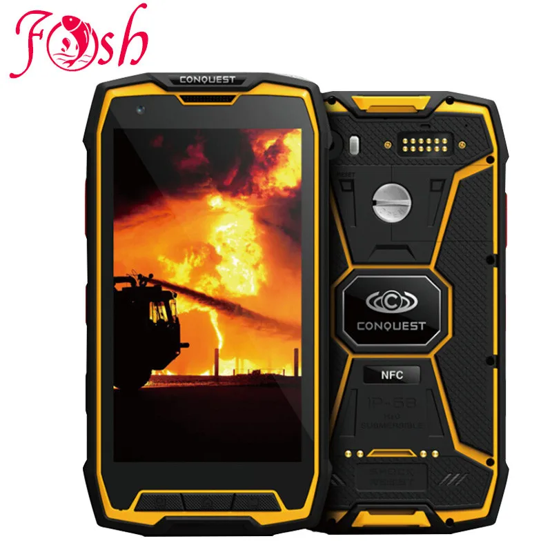 Original Conquest S9 Rugged Phone IP68 Waterproof Octa Core13MP NFC Glonass GPS Anadroid 5.1 LVDS Camera 6000mA S8 S6 S5
