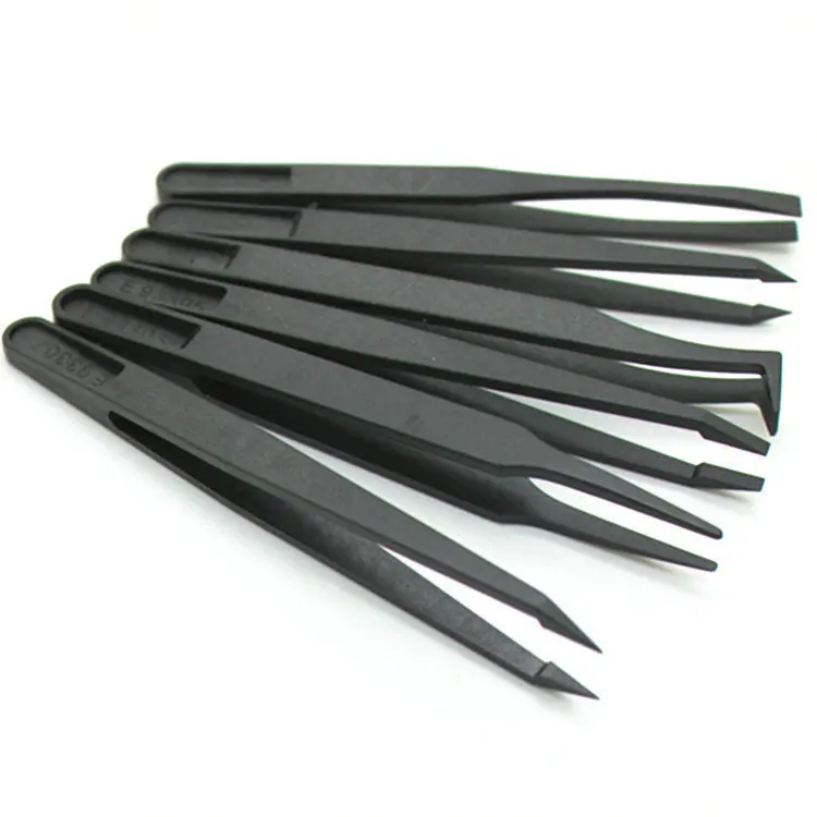 8pcs Anti static Carbon fiber font b Electronic b font Tweezers Kit ESD Plastic Forceps PCB