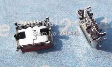 Micro 5pin usb connector 6.6 distance 100pcs/lot for many mobile and tablet repair parts | Обустройство дома