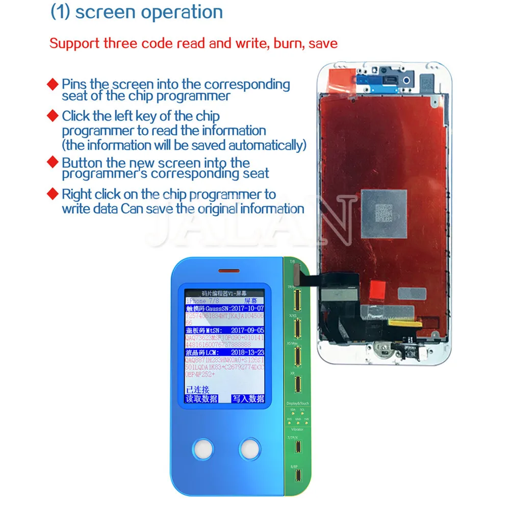JC V1 датчик света настоящий тон Ремонт viration восстановление для 6 7 Plus 8 Plus X XS MAX XR сенсорный чип JC PRO 1000 S программист