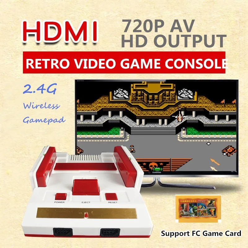 10 шт./лот 8 бит г 2,4 г мини HDMI AV Ретро видео игровая консоль встроенный 88 классических игр ручной HD ТВ семейный Видео игровой плеер