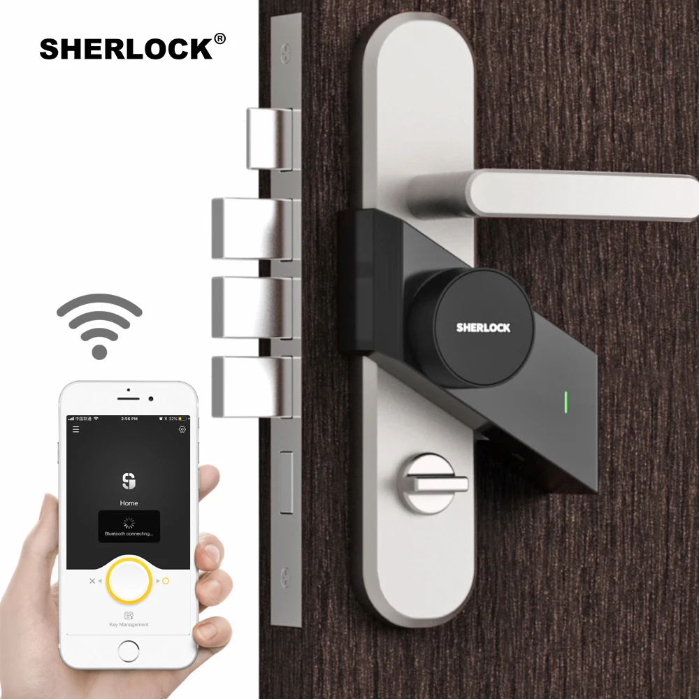  Sherlock S2 Smart Door Lock Home Keyless Lock Fingerprint + Password Work To Electronic Door Lock W - 32895907342