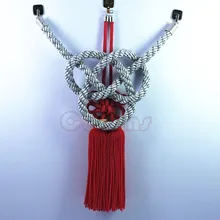 Один комплект JP соединительная планка производство автомобиля серебро KIN TSUNA веревка и красный FUSA KIKU узлы для автомобиля зеркало заднего вида