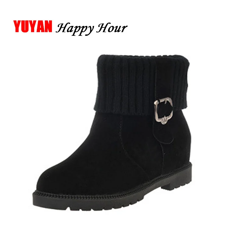 

Winter Boots Women Warm Shoes Winter Height Increasing Ankle Botas Warm Plush Women's Boots Ladies Brand Winter Shoes A337