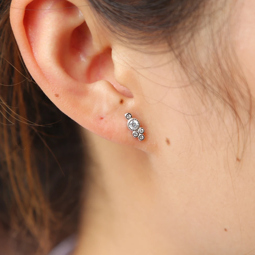 Ear Wire Mini Stud Earrings 100 925 Sterling Silver Inital Ear Wire Mini Stud Earrings 100 925 Sterling Silver Inital Women The Second Multi Piercing In From Jewelry Accessories