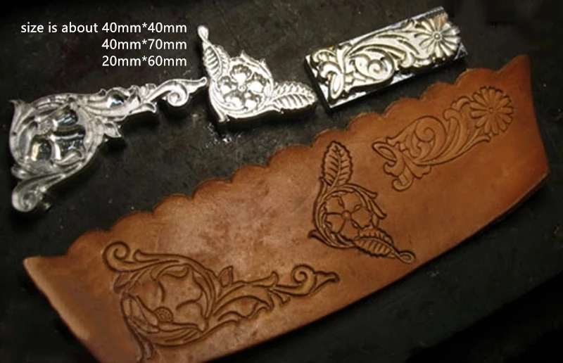 

Tang dynasty flower design Hand-work unique design leather working tools carving punches stamp craft with leather carving tools
