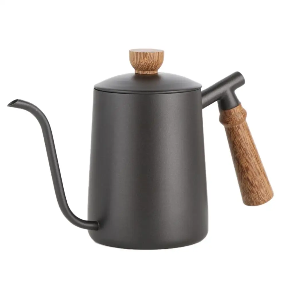 Coffee With Wooden Handle Hand Pot Stainless Steel Fine Mouth Pot Long Mouth Pot Brewing Coffee Pot 600ml Coffee With Wooden Handle Hand Pot Stainless Steel Fine Mouth Pot Long Mouth Pot Brewing Coffee Pot 600ml
