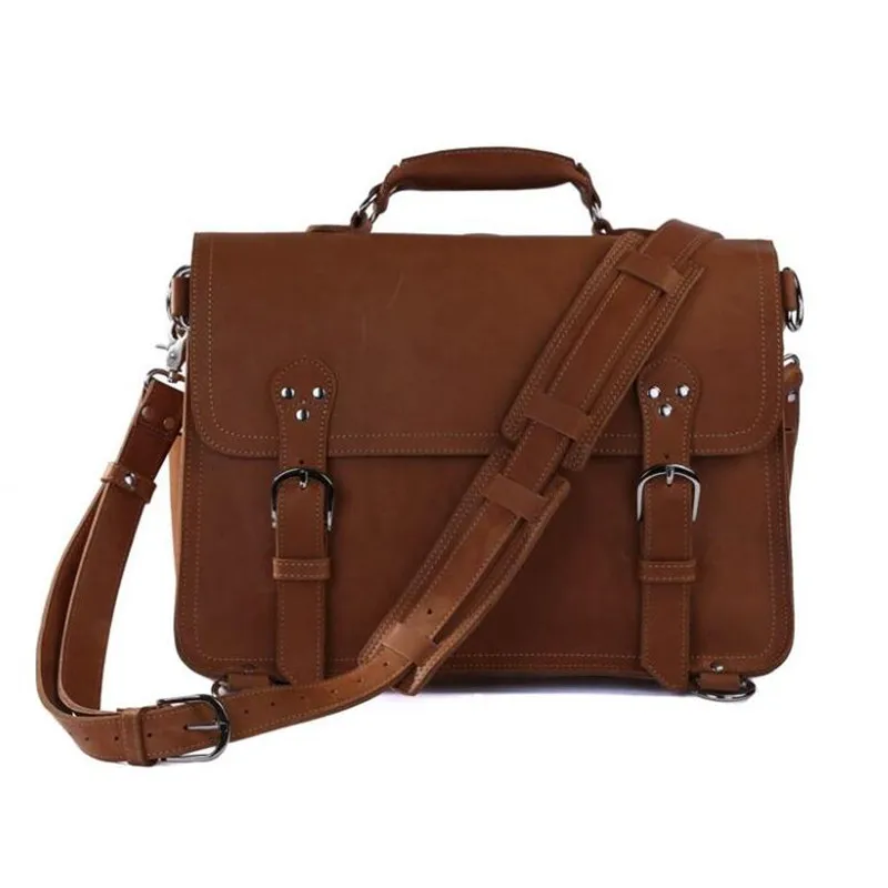 YUPINXUAN Mens Cow Leather Handbags Multifunctional Crazy Horse Leather