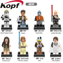 10 компл. X0144 войны Клон Tooper Cunner Анакин Скайуокер Mon Mothma принцесса Leia Obi-Wan Kenobi строительные блоки детские игрушки