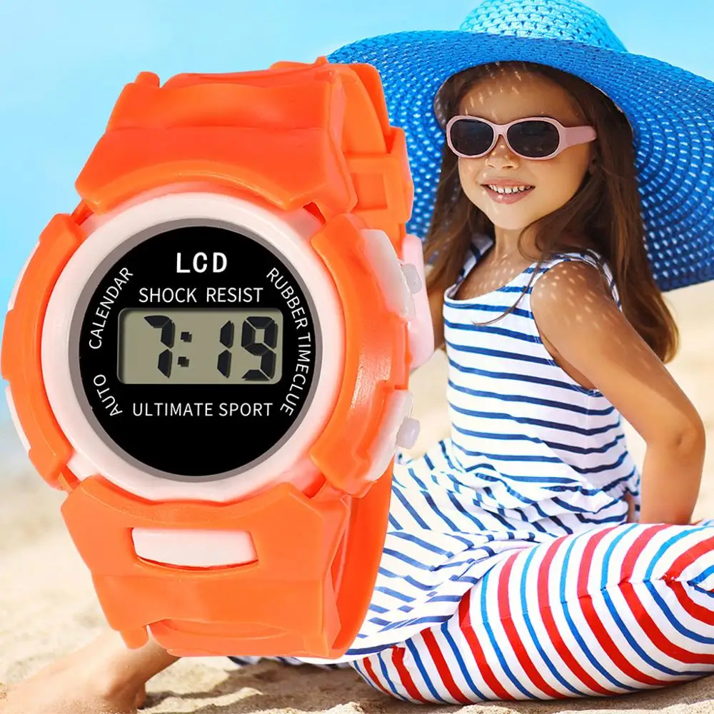 

Simple Style Children Girls Digital LED Quartz Sports Wrist Watch New Arrival Unisex Clock Solid Color Strap Relogio Menino@55