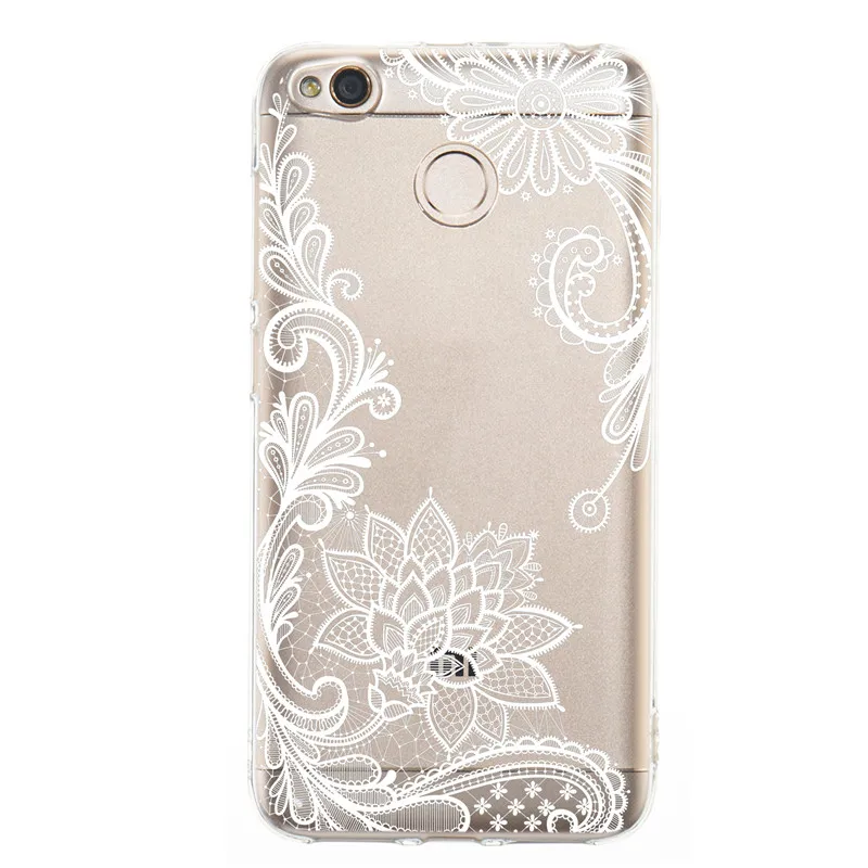 3D Relief Flower Pattern Clear TPU Case (7)