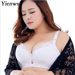 Yienws кружева сексуальные бюстгальтеры для Для женщин Bralette белье Плюс Размеры Бюстгальтер Push Up Белый Черный Большой Бюстгальтер D E большой