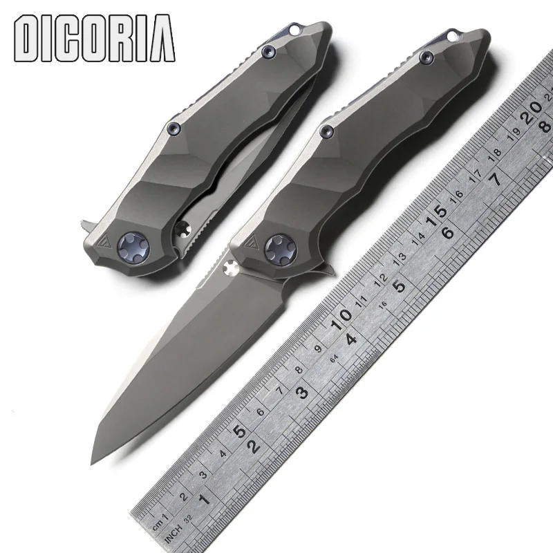 DICORIA District 9 Original Paladin Flipper Ball bearing folding knife M390 blade Titanium camping hunt Survival knives EDC tool