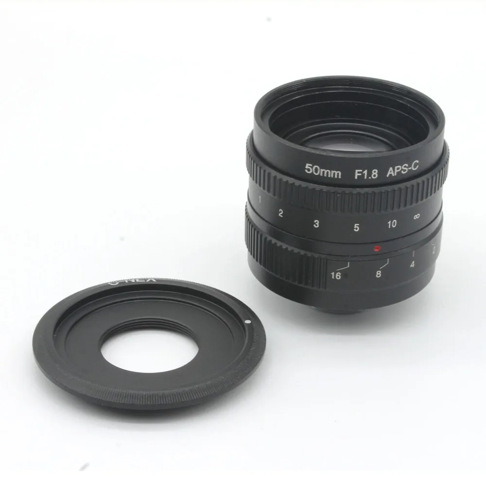 

50mm f1.8 C mount CCTV Lens APS-C sensor camera lenses with C-NEX adapter ring For Sony NEX Camera NEX-6,NEX-5R,NEX-F3