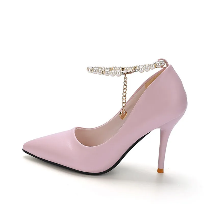 rosado Y Altos Impermeable Lss Decoración Cm Talones blanco 10 Cadena Mujer El Primavera Con 9996 Zapato 328 Negro Señaló Verano Zapatos wIFgPH