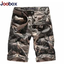JOOBOX, новинка, много карманов, камуфляж, карго, шорты, мужские, летние, хлопок, до колена, мужские, военные шорты, в поясе, размер 38