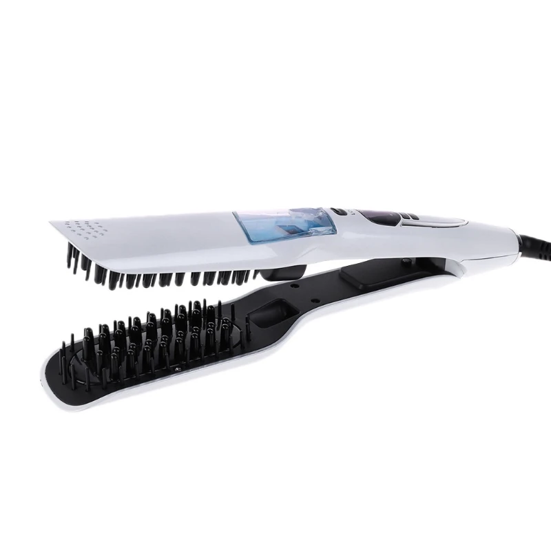 Electric Professional Heated Ionic Vapor Steam Hair Straightener Comb Style Tool