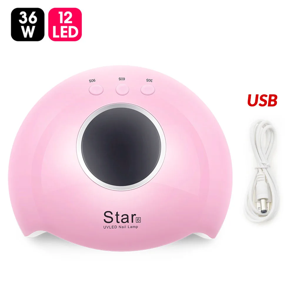 Smart 2,0 48 Вт Сушилка для ногтей УФ светодиодный светильник с таймером памяти для ногтей сушильная машина ЖК-дисплей УФ гель сухой дизайн ногтей - Цвет: 36W Pink UV Lamp