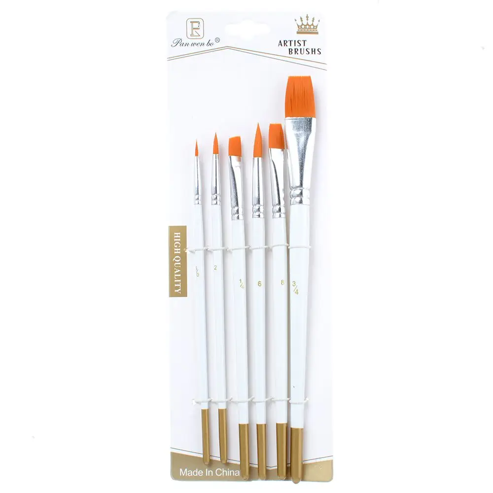

Professional Painting Set 6pcs Acrylic Oil Watercolors Artist Paint Brushes New