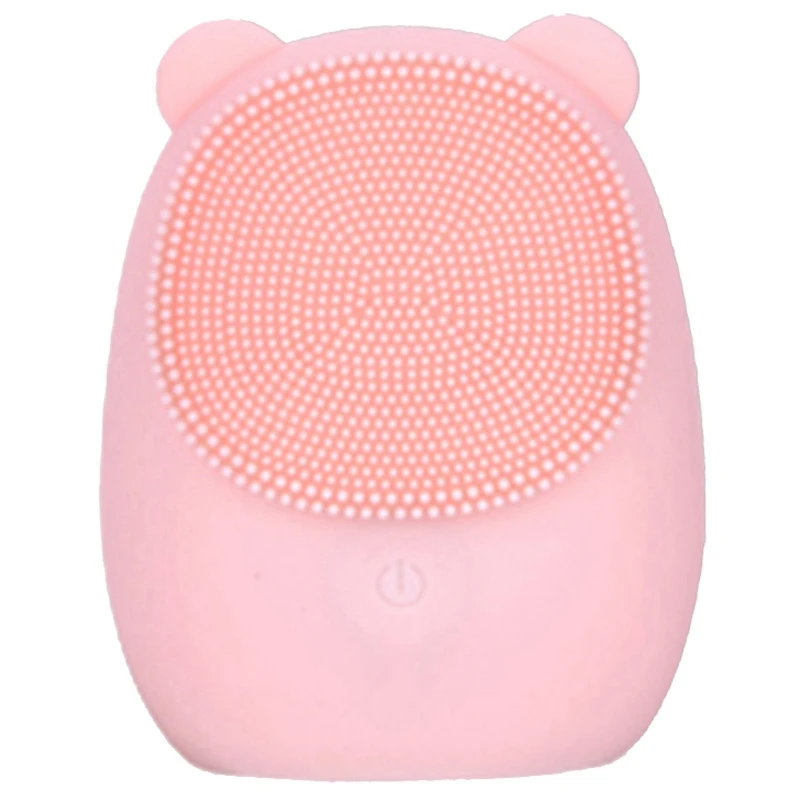

Facial Cleansing Brush Silicone Electric Facial Brush Skin Cleanser Deep Cleansing Makeup Residue Bear Face Brush For Washing