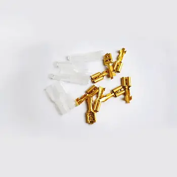 

100 pcs of Golden Crimp Terminals with Silicone Case Female Spade Quick Connector Terminal for Arcade Chain Cable Wires