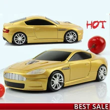 2.4GHz Wireless 3D 1600DPI Sport Car Shape Style Usb Optical Gaming Mini Mouse Light Up For Laptop Computer Silver/Gray/Red/Gold