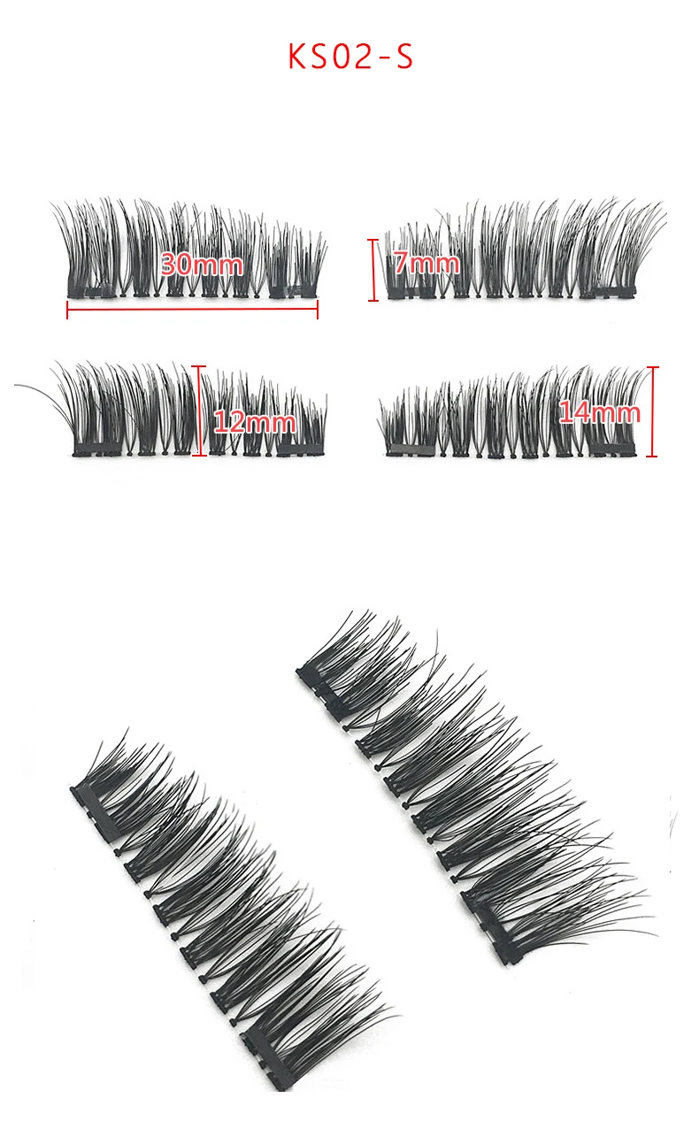 4 шт./1 пара 2 накладные ресницы на магнитах 3D накладные ресницы серо-коричневого цвета Многоразовые магниты тройные натуральные мягкие магниты для волос ручной работы Ресницы