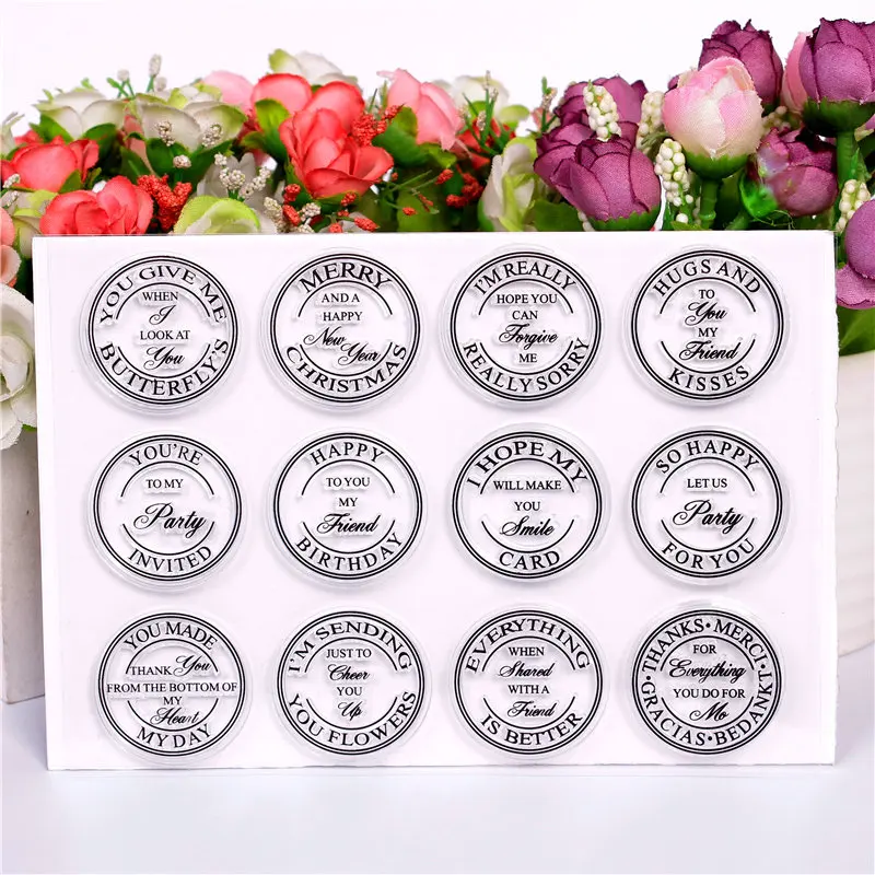 English word Rubber Silicone Clear Stamps for Scrapbooking Tampons