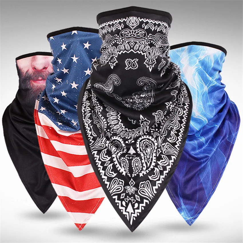 

Cycling Face Mask Triangle Bike Bicycle Bandana Ice Fabric Sport Scarf Breathable Riding Bike Scarves Running Headband
