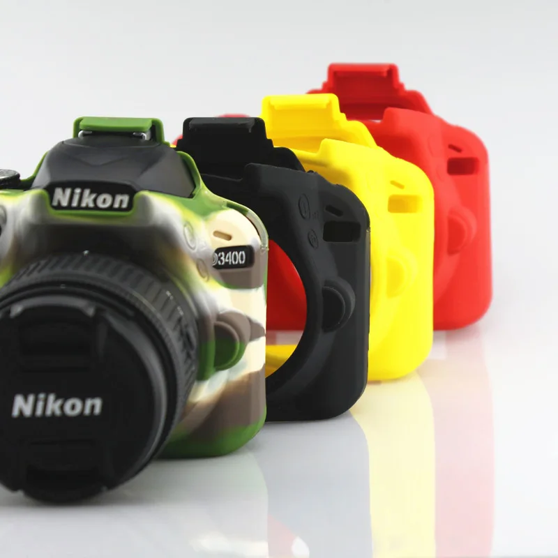 

Soft Silicone Case Camera Protective Body Bag For nikon D3400 Rubber Cover Battery Openning D3400 Camera Bag
