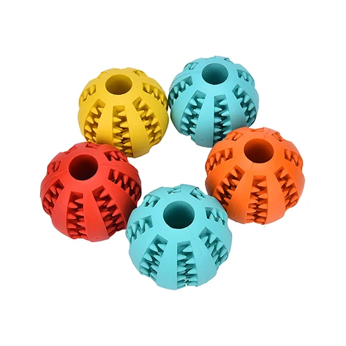 Soft Rubber Chew Ball Toy For Dogs Dental Bite Resistant Tooth Cleaning