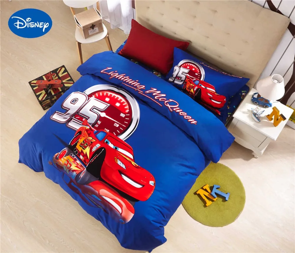 DISNEY mcqueen cars sanding bed spreads queen size comforter bedding