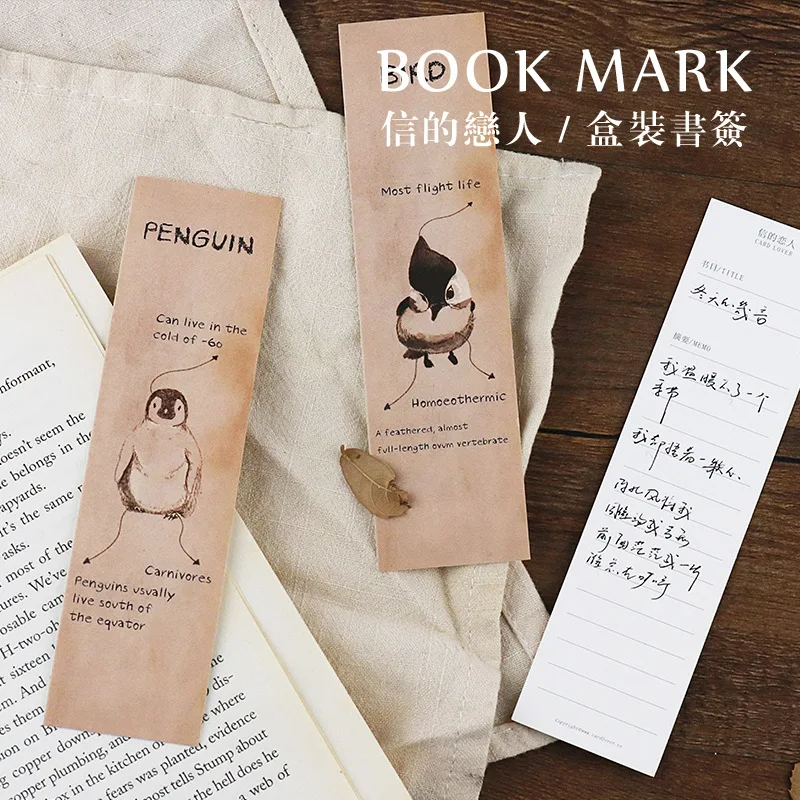 

30 pcs/pack Honey Mousse Sweet Words Bookmark Paper Cartoon Animals Bookmark Promotional Gift Stationery dual Note Message