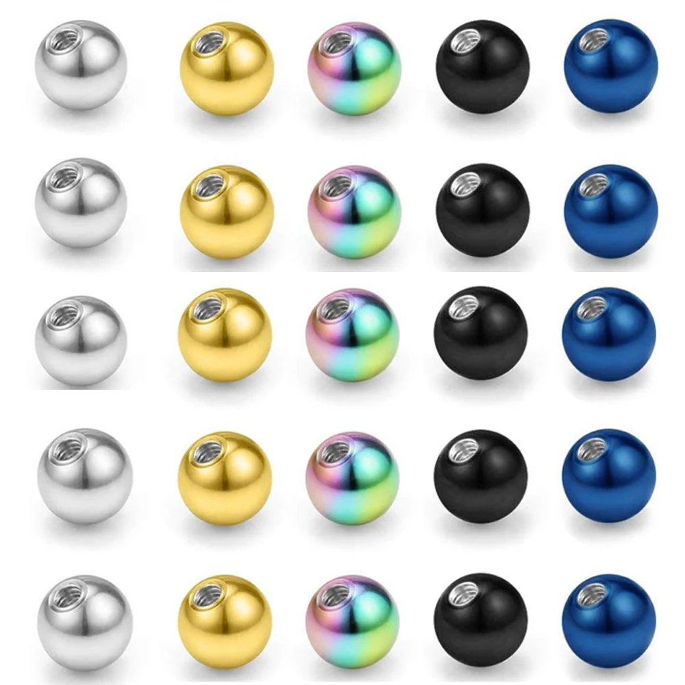 10 Pieces Mix Colors Stainless Steel Replacement Balls Bead Lip Eyebrow