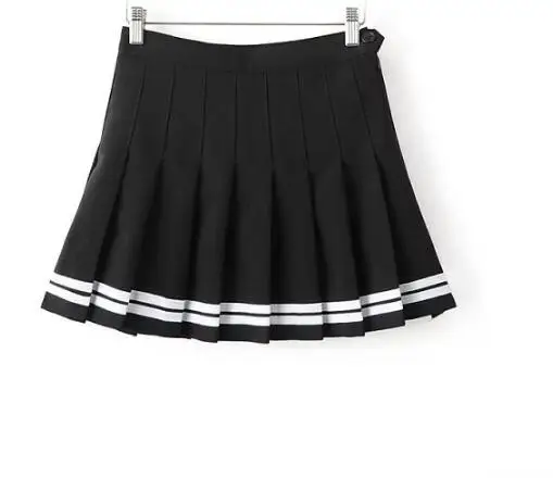 

Sweet Pleated Skirt Women Preppy Style Mini High Waist Skirt Girls Vintage Black White Cute School Uniforms Skirts