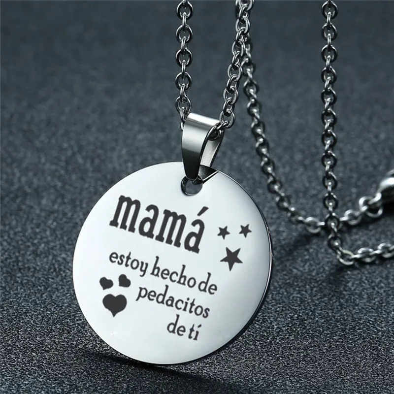 

Spainsh Pendant Necklace Cute Stainless Steel Pendant Charm Family Gift Mother's Day Thanksgiving Day Gift