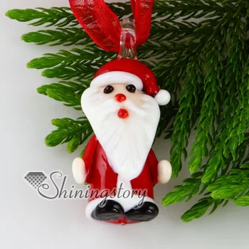 

Santa Claus murano glass neckalce pendants jewelry cheap ladies jewellery high fashion jewelry handmade fashion jewelry