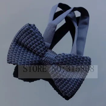 

Ikepeibao Classic Navy Blue Men's Tuxedo Knitted Bowtie Pajaritas Bow Tie Pre-Tied Adjustable Man Neckwear