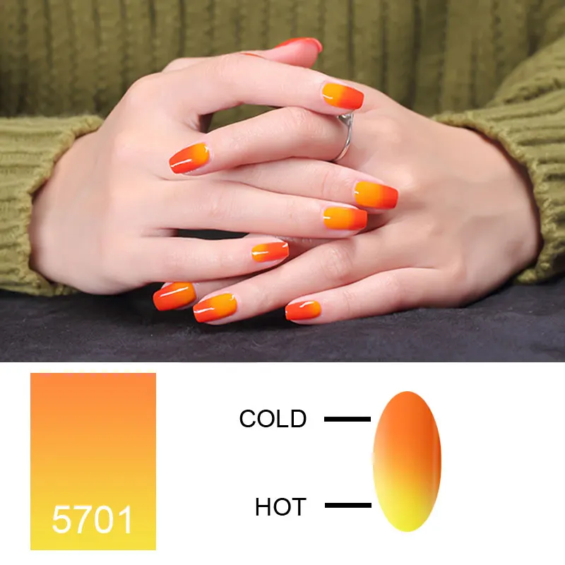 Saviland Горячая изменение температуры Цветной Гель-лак для ногтей замочить от УФ гель лак термо блеск лак наклейка для ногтей