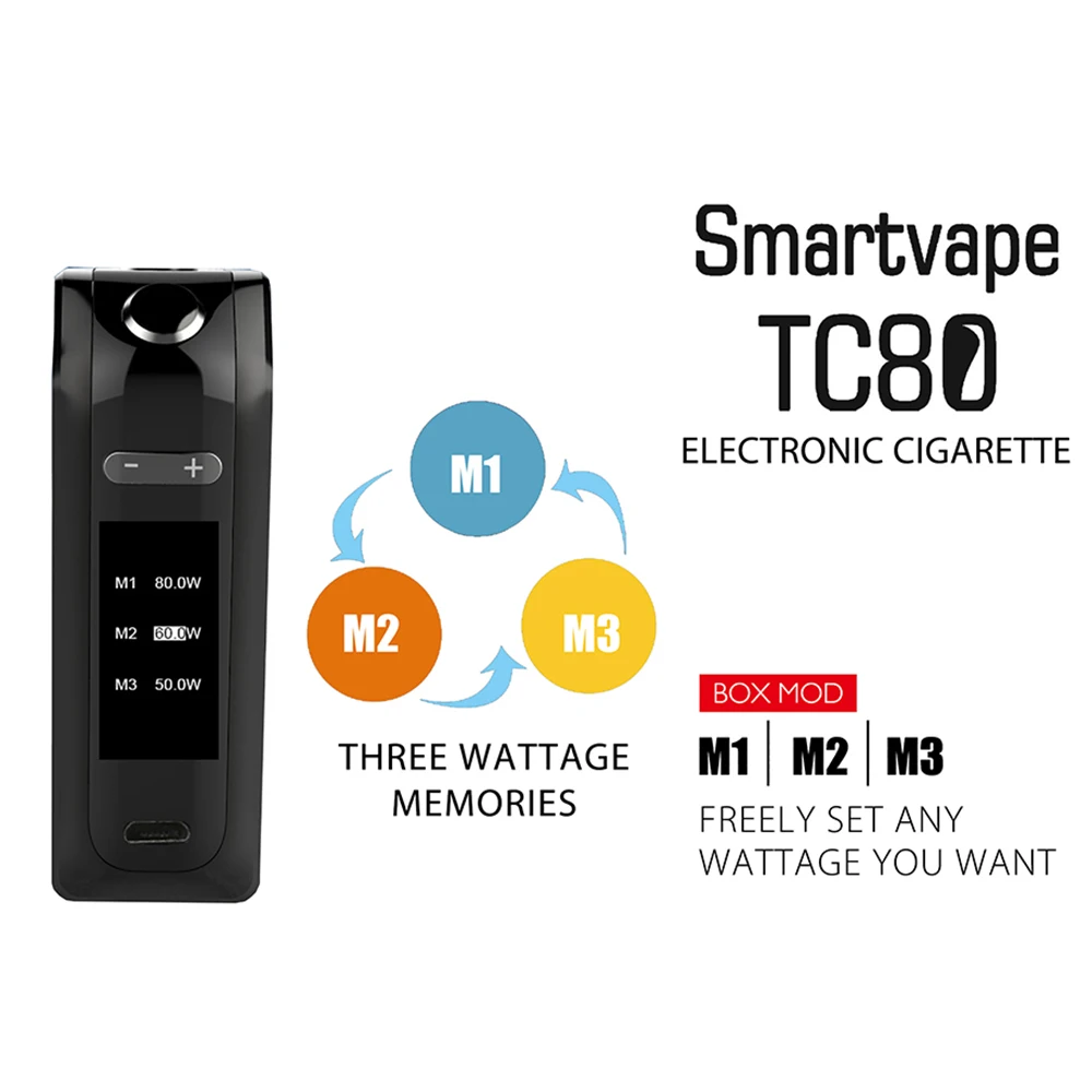 Smartvape TC80 бокс мод с аккумулятором 2200 мАч|kit vape|vape vapemod kit box |