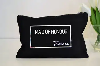 

custom logo Gift Make Up comestic Bags Bride Tribe wedding Unique Gift for Bridal Party Bags purses clutch favors